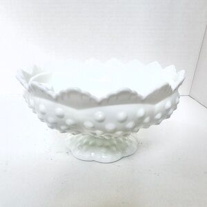 Vintage Fenton White Hobnail‎ Milk Glass Candle Holder